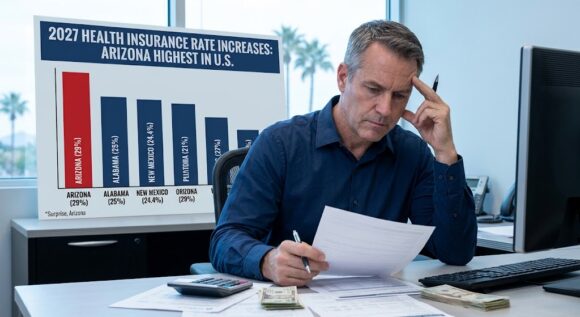 Arizona health insurance rates 2027 chart showing highest proposed increase in the nation