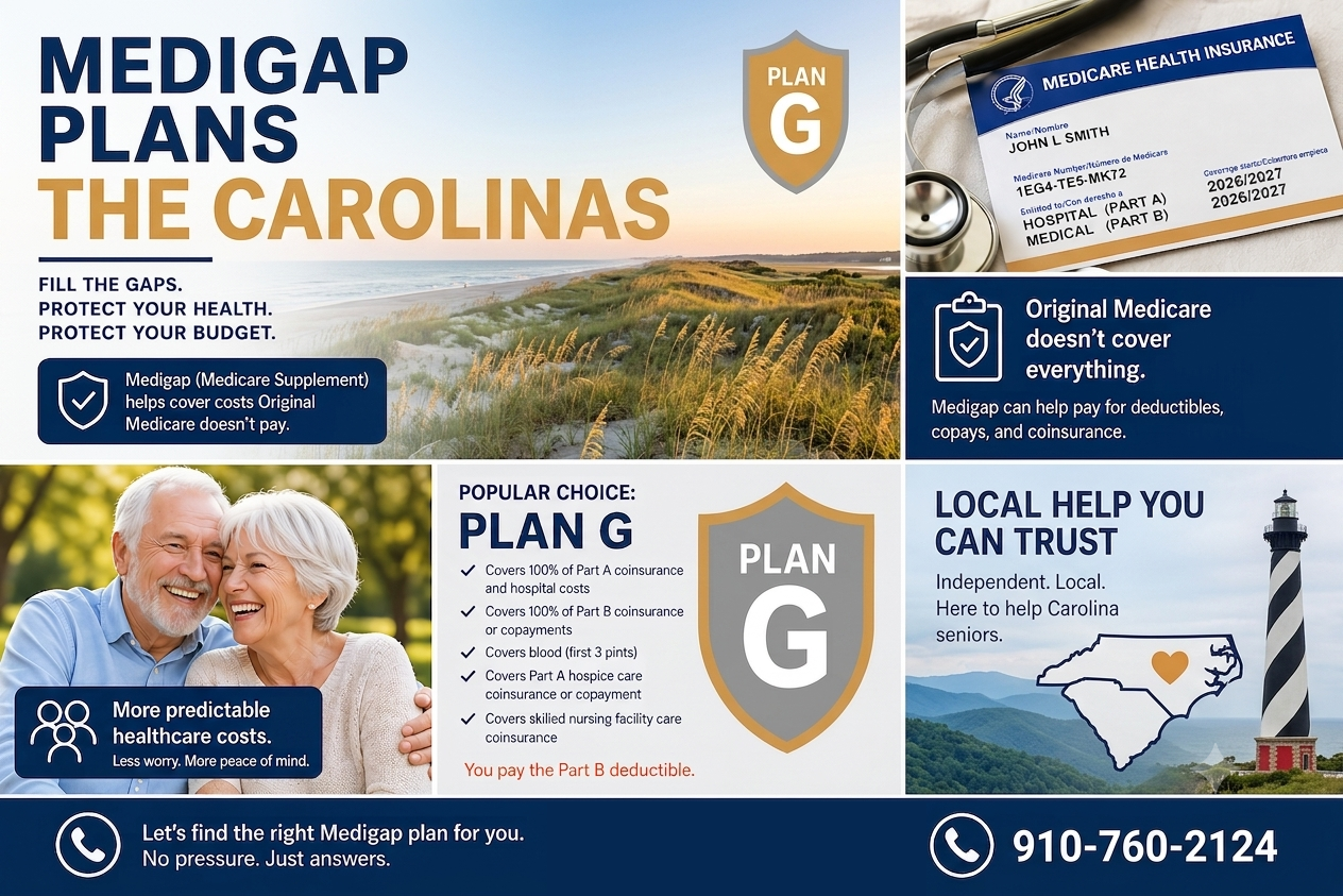 Medigap Plans The Carolinas - Plan G Medicare Supplement North Carolina South Carolina - Andy Orlikoff 910-760-2124